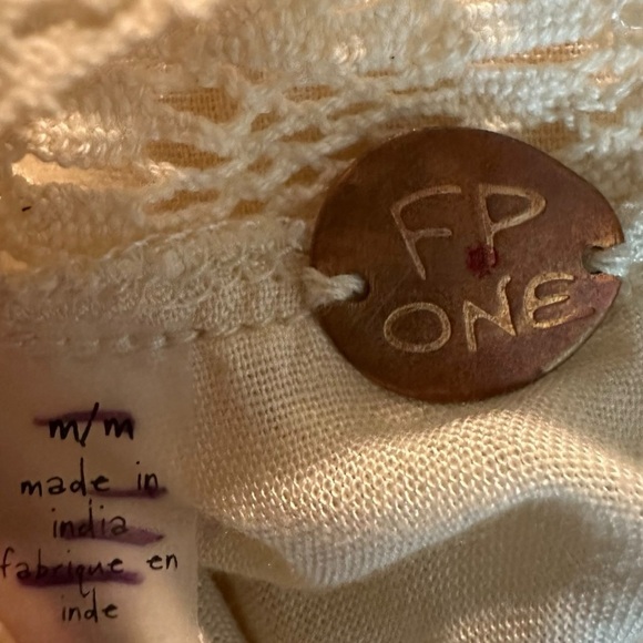 Free People Ethereal Edwardian Romantic Dainty Lace Mini Dress Ivory Medium NWT - Picture 12 of 15